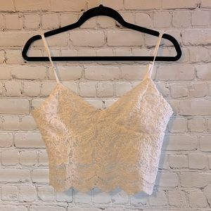 Cropped Crocheted Bustier Style Cami